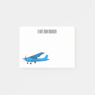 Fixed-wing aircraft cartoon illustration post-it notes
