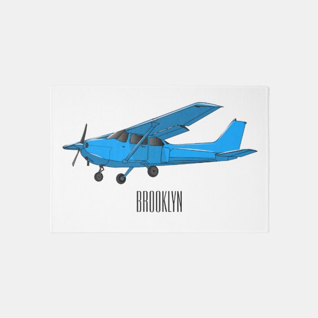 Fixed-wing aircraft cartoon illustration rug (Front)