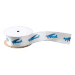 Fixed-wing aircraft cartoon illustration satin ribbon