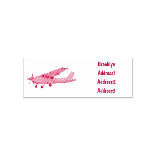 Fixed_wing aircraft cartoon illustration self_inking stamp