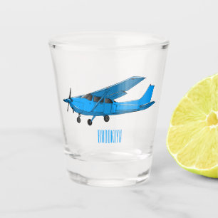 Fixed-wing aircraft cartoon illustration shot glass