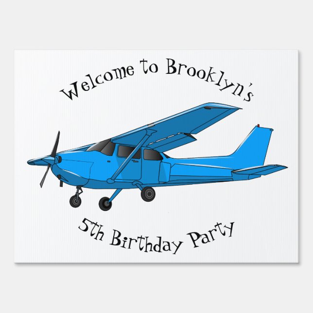 Fixed-wing aircraft cartoon illustration sign (Front)