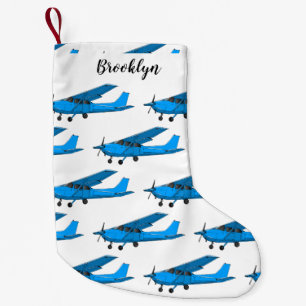 Fixed-wing aircraft cartoon illustration small christmas stocking