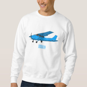 Fixed-wing aircraft cartoon illustration sweatshirt