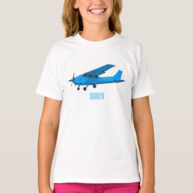 Fixed-wing aircraft cartoon illustration T-Shirt (Front)