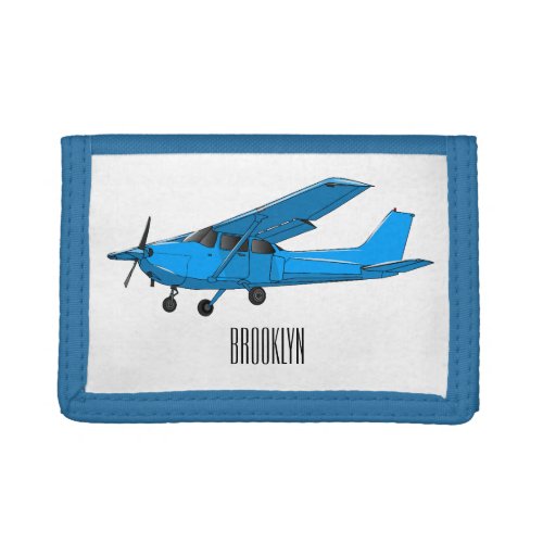 Fixed_wing aircraft cartoon illustration trifold wallet
