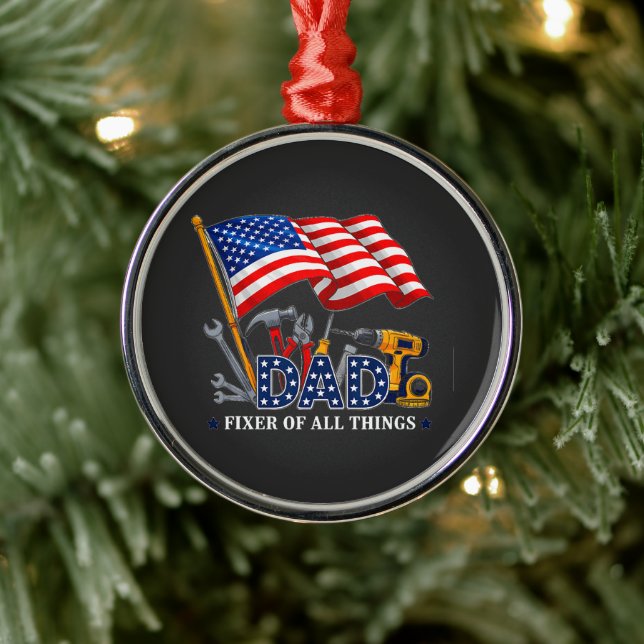Fixer Of All Things Mechanic Dad Metal Ornament (Tree)