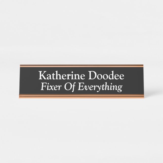 Fixer Of Everything Black Desk Name Plate (Front)