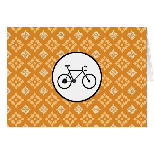 Fixie Bike Fixed Gear Bicycle on Orange Pattern Cards (Front Horizontal)