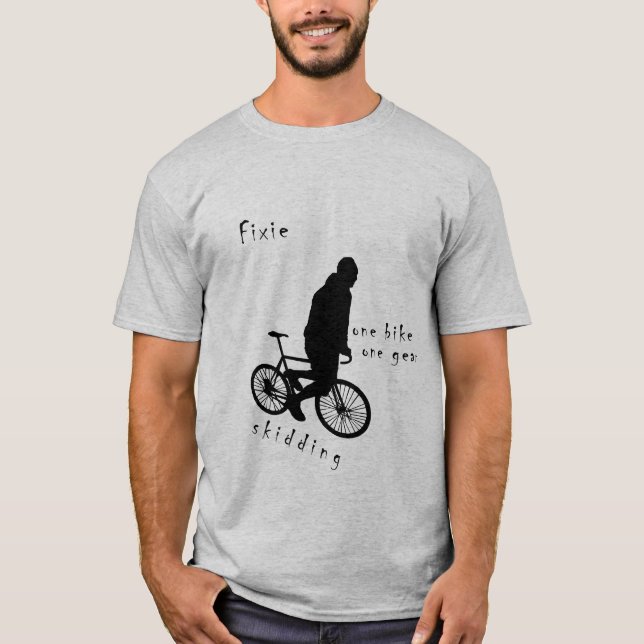Fixie - one bike one Gear Skid T-Shirt (Front)
