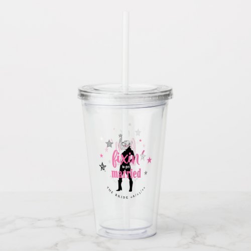 Fixin The Bride Disco Bachelorette ID925 Acrylic Tumbler