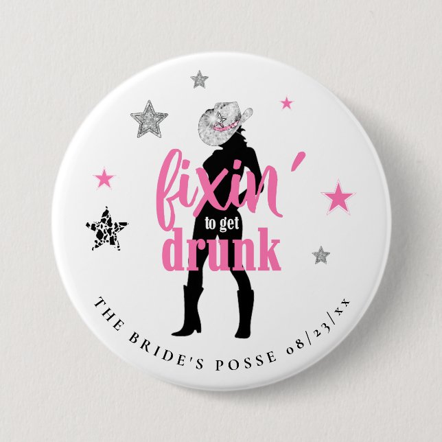 Fixin' The Bride's Posse Disco Bachelorette ID925 Button (Front)