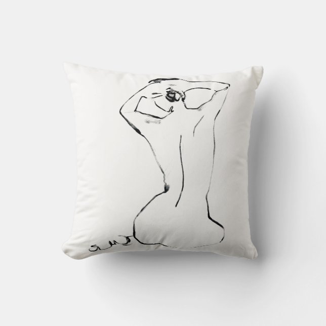 Fixing the Bun Throw Pillow (Front)