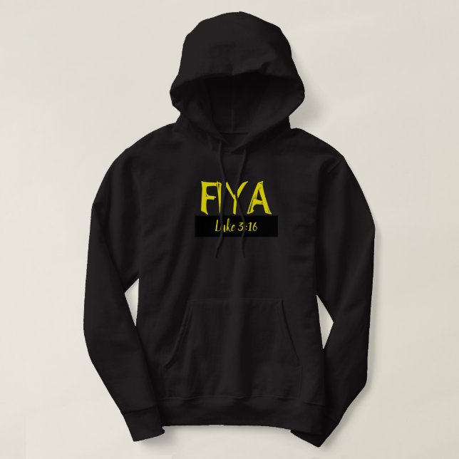 Fiya Black & yellow hoodie (front only) (Design Front)