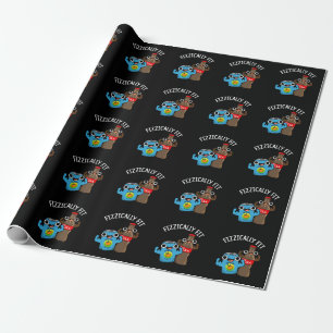 Fizzically Fit Funny Fizzy Cola Pun Dark BG Wrapping Paper