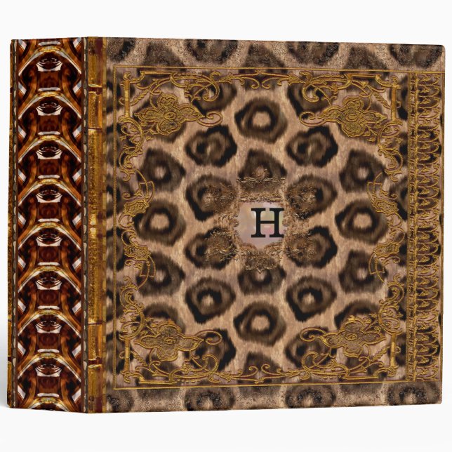 Fizzle Fun Wild Monogram 3 Ring Binder (Front/Spine)