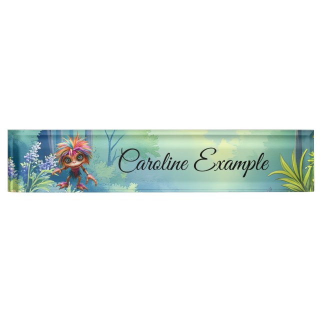 Fizzwiggle the Rainbow Mischief Sprite Desk Name Plate (Front)