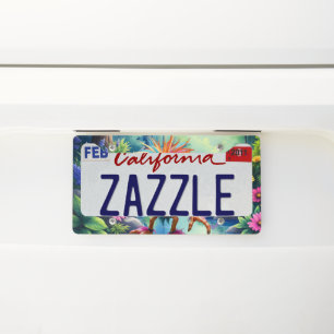 Fizzwiggle the Rainbow Mischief Sprite. License Plate Frame