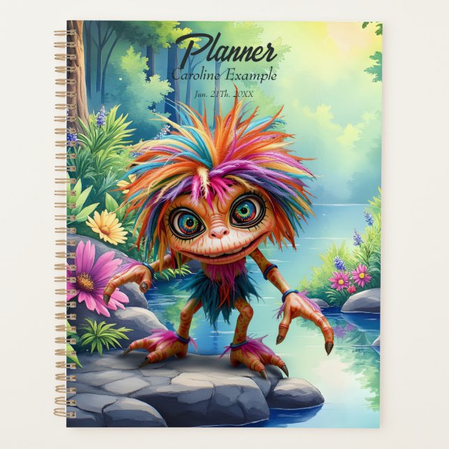 Fizzwiggle the Rainbow Mischief Sprite.  Planner (Front)
