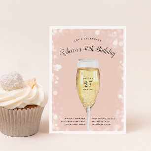 Pop The hotsell Champagne Birthday Party Invitation 21st 18th 30th Birthday Drinks Thank You Card, Pop The Bubbly But First Champagne Brunch