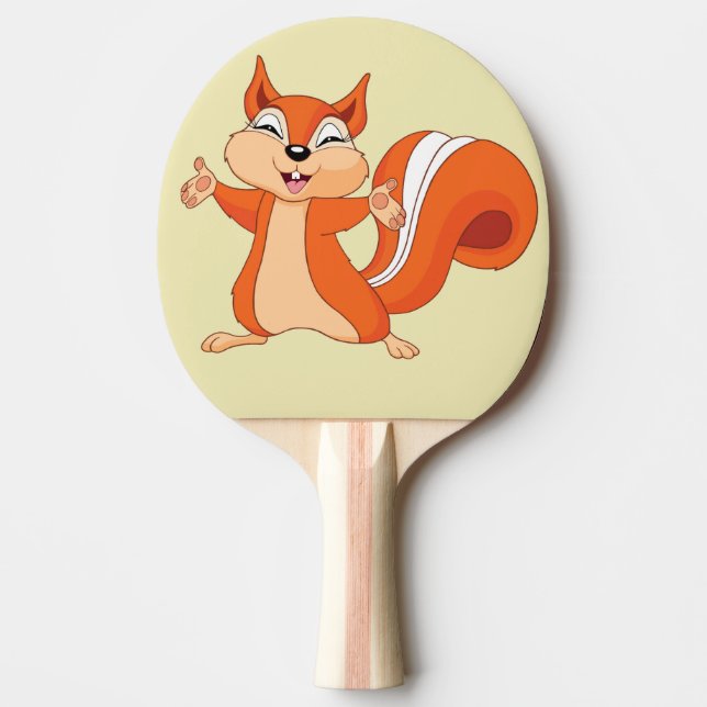 Fizzy the Playful Squirrel Ping-Pong Paddle (Front)