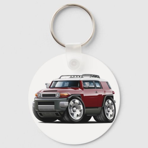 Fj Cruiser Maroon Car Keychain