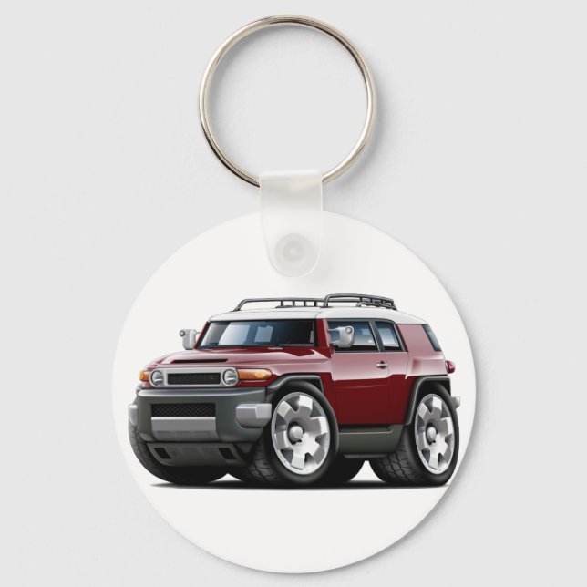 Fj Cruiser Maroon Car Keychain (Front)