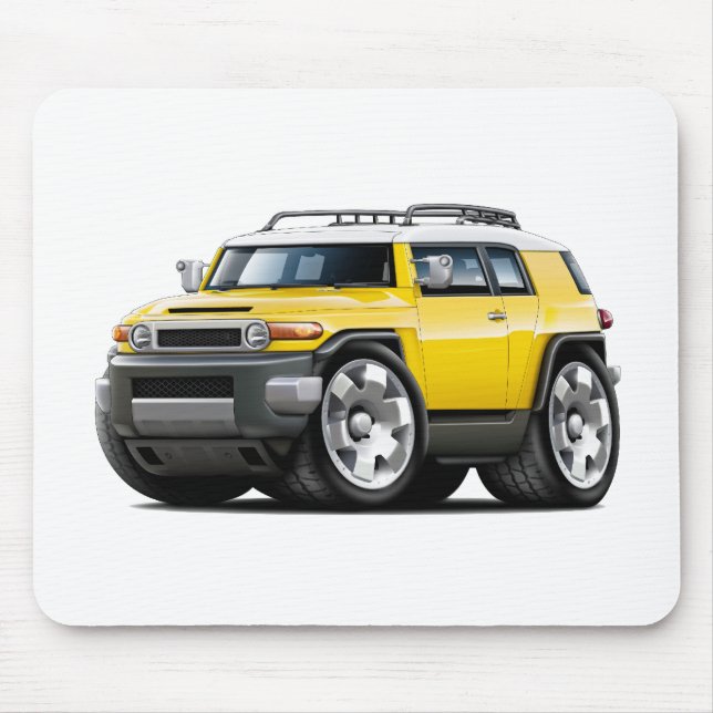 Fj Cruiser Yellow Car Mouse Pad (Front)