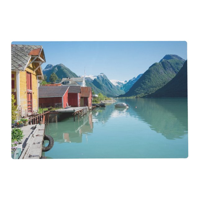 Fjaerland and a fjord in Norway placemat (Front)