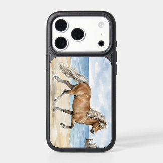 Fjara Icelandic Horse watercolor on the Beach iPhone 17 Pro Case