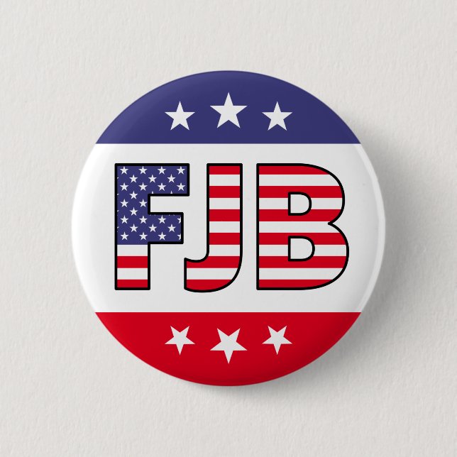 FJB anti Biden pro Trump 2024 American flag Button (Front)