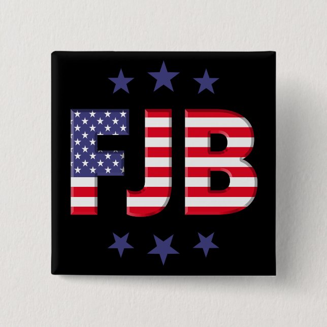 FJB anti Biden pro Trump American flag Button (Front)