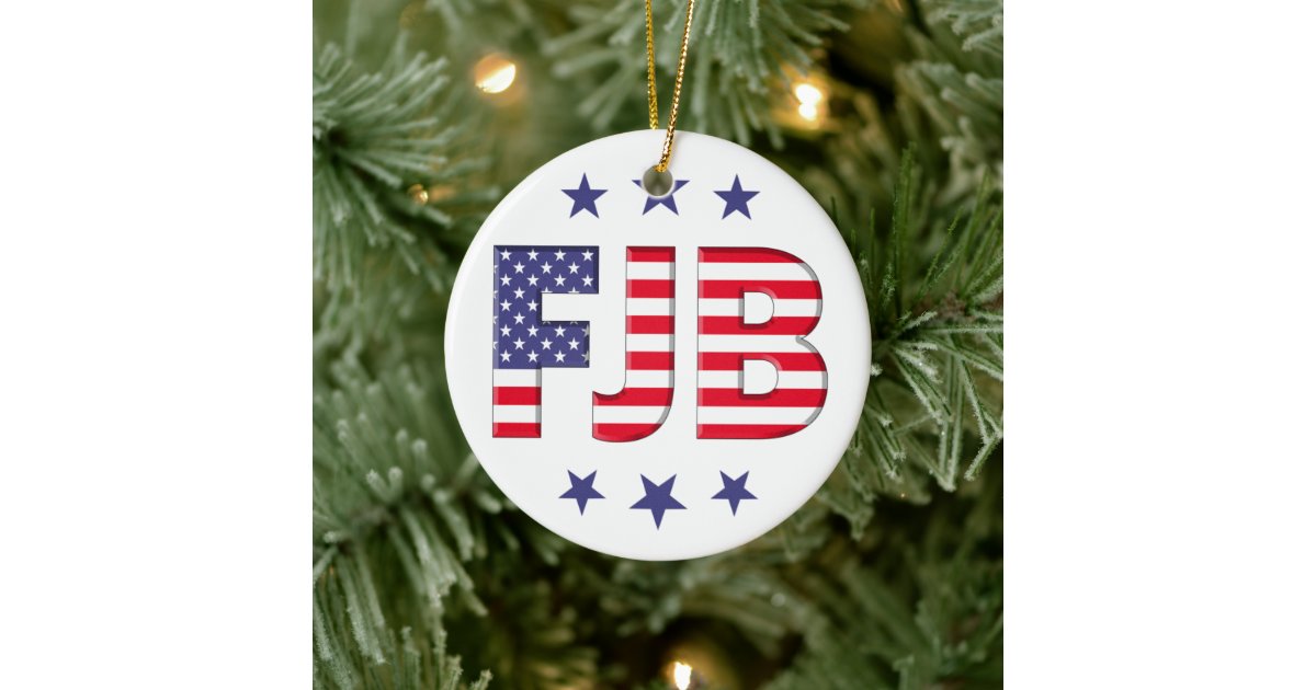 Funny Biden Let's Go Brandon FJB 2021 Christmas Patriotic Ornament