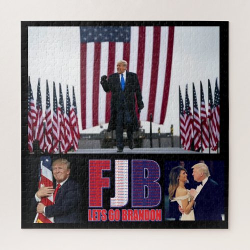 FJB _ Lets Go Brandon _ President Trump Jigsaw Puzzle