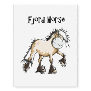 Fjord Horse - Horses - Comic - Gift Temporary Tattoos