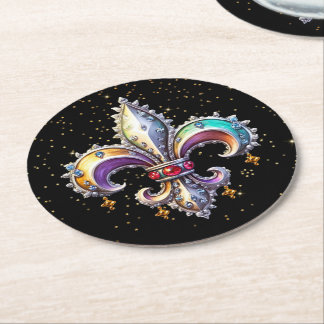 Fkeur de Lys Round Paper Coaster