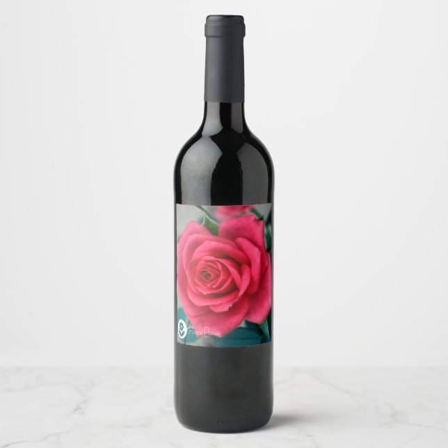 FʟᴏᴡPᴏᴡ | Rose ~ Romance Wine Label (Front)