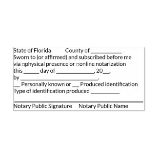 FL Jurat Notary Stamp