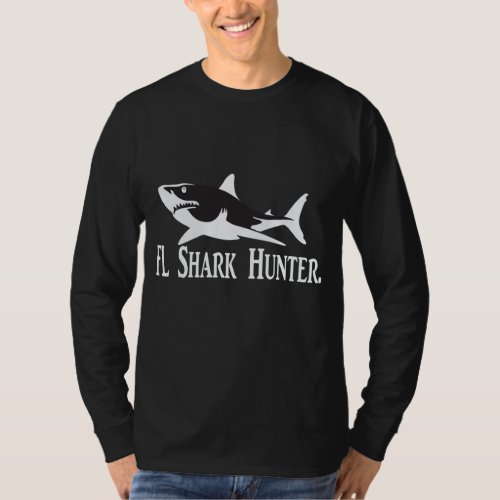 Fl shark hunter Xl shirt black and white