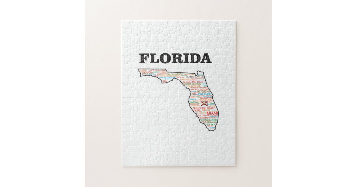 FL WORD STATE JIGSAW PUZZLE | Zazzle