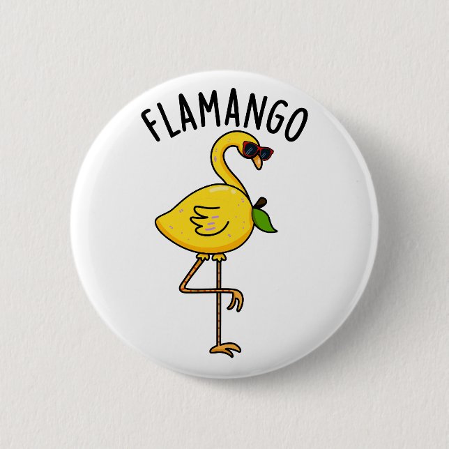 Fla-mango Funny Flamingo Pun  Button (Front)