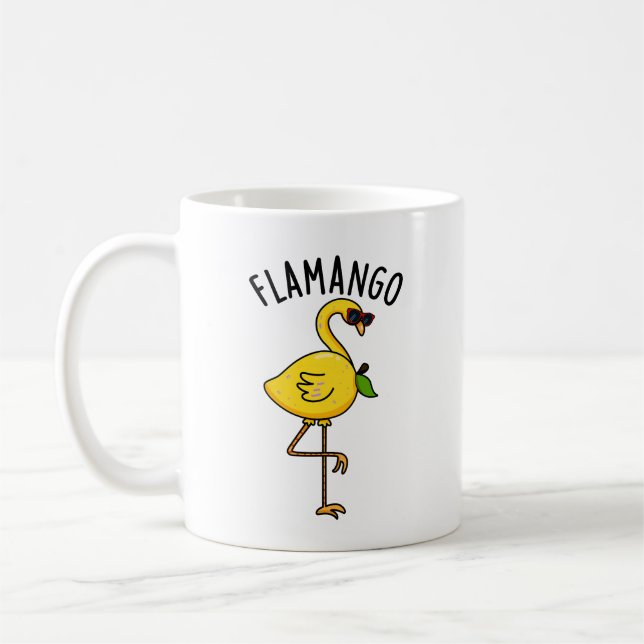 Fla-mango Funny Flamingo Pun  Coffee Mug (Left)
