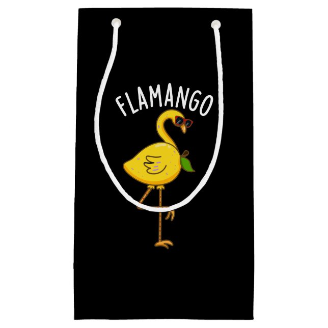 Fla-mango Funny Flamingo Pun Dark BG Small Gift Bag (Front)