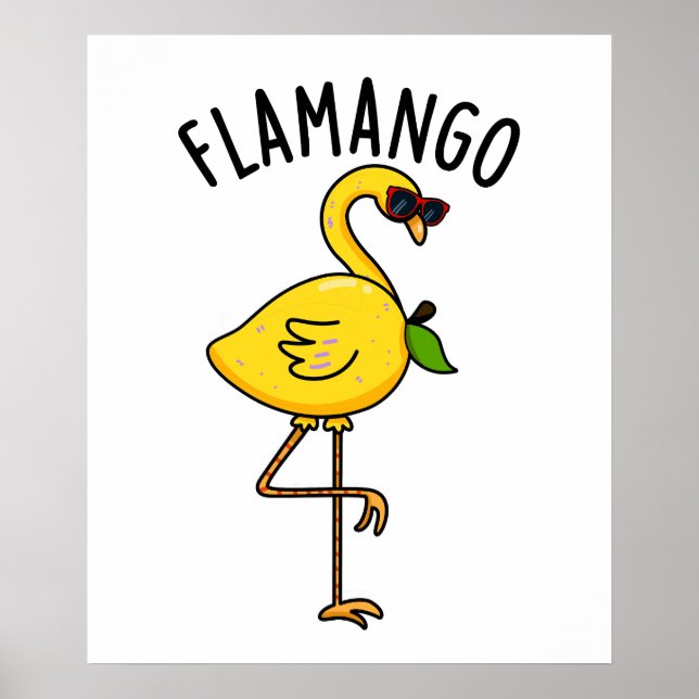 Fla-mango Funny Flamingo Pun  Poster (Front)