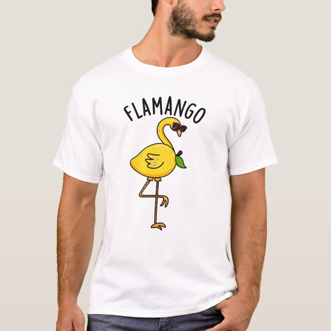 Fla-mango Funny Flamingo Pun  T-Shirt (Front)