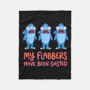 Flabbers have been gasted funny shark meme fleece blanket