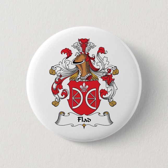 Flad Family Crest Pinback Button (Front)