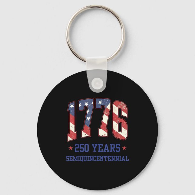 Flag 250 Years 1776-2026 250th Birthday Anniversar Keychain (Front)