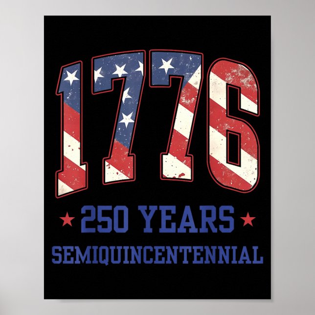 Flag 250 Years 1776-2026 250th Birthday Anniversar Poster (Front)