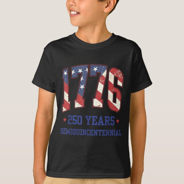 Flag 250 Years 1776-2026 250th Birthday Anniversar T-Shirt (Front)